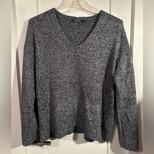 Lauren Long Sleeve Navy Tweed Sweater. XL